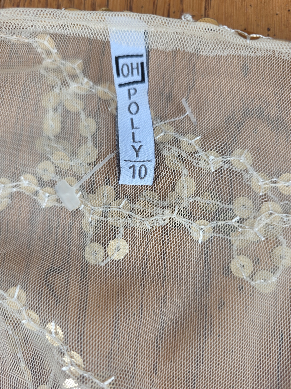 Oh Polly Champagne Sequin Tie-Front Shrug - Picture 10 of 11